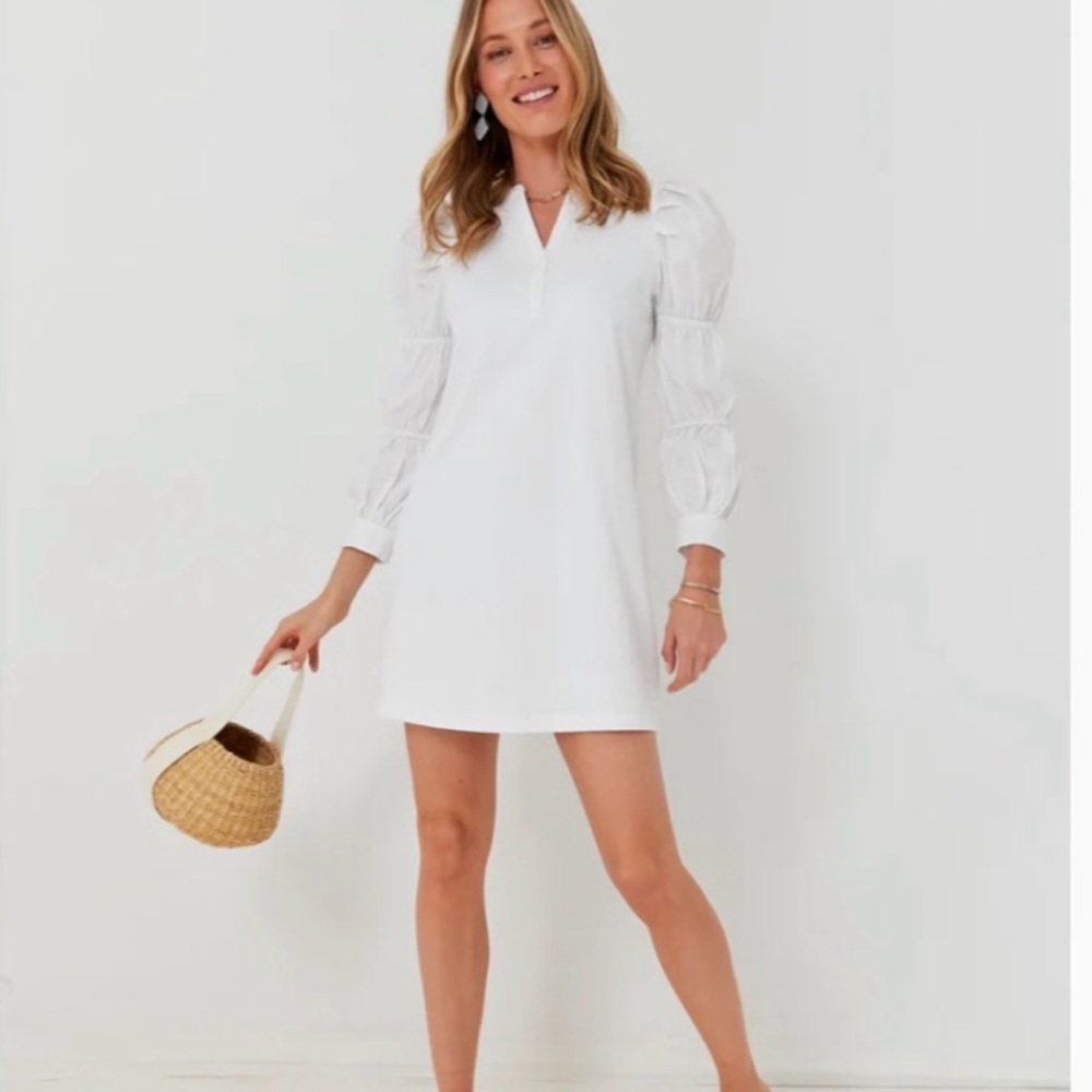 Tuckernuck White Long Sleeve Mini Dress